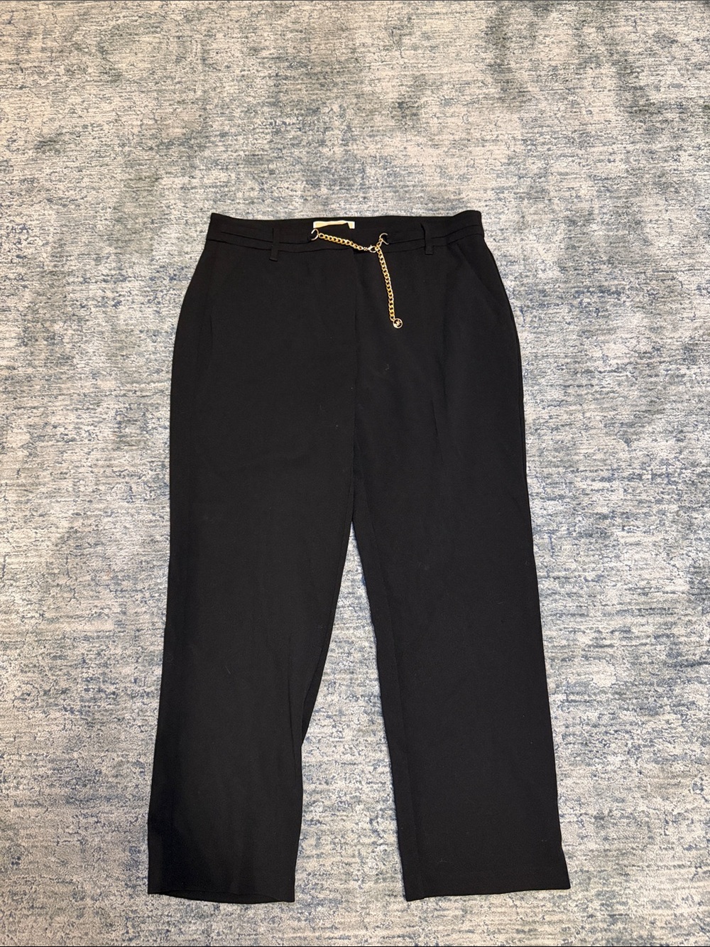 Michael Kors Black Dress Pants with Gold Chain Accent